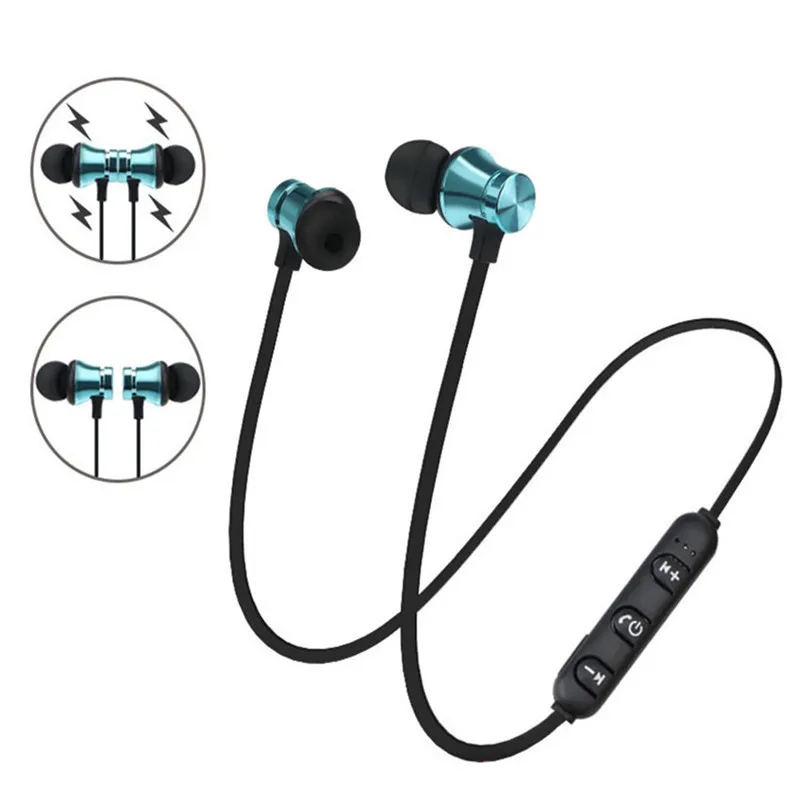 Metal Magnetic Earpiece Earbuds Wireless Bluetooth Earphone Sweatproof Sports Headphone for Mobile Phone MP3 MP4 computer