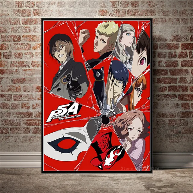 Persona 5 poster de vídeo game anime dos desenhos animados criança pintura  cópias da arte da
