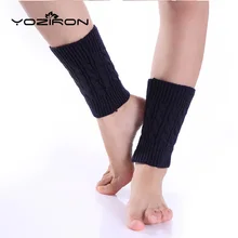 YOZIRON/женские зимние однотонные вязаные черные гетры, Вязаные гольфы для девочек, Осенние гетры, подогреватель голеностопного сустава, женские носки
