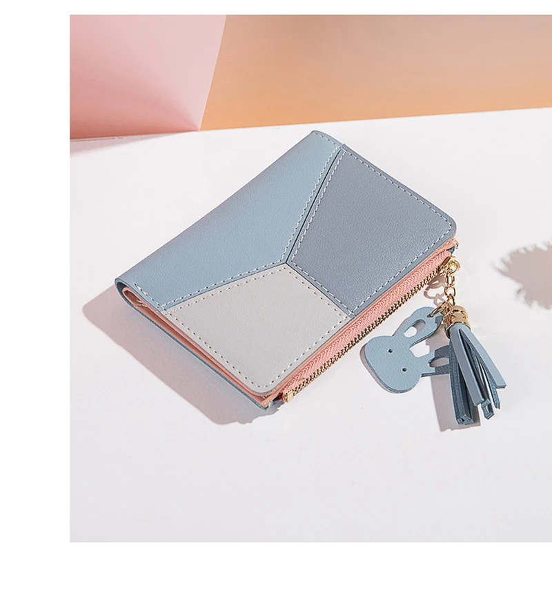 2022 New Women's Wallet PU Leather Women's Wallet Made of Leather Women Purses Card Holder Foldable Portable Lady Coin Purses