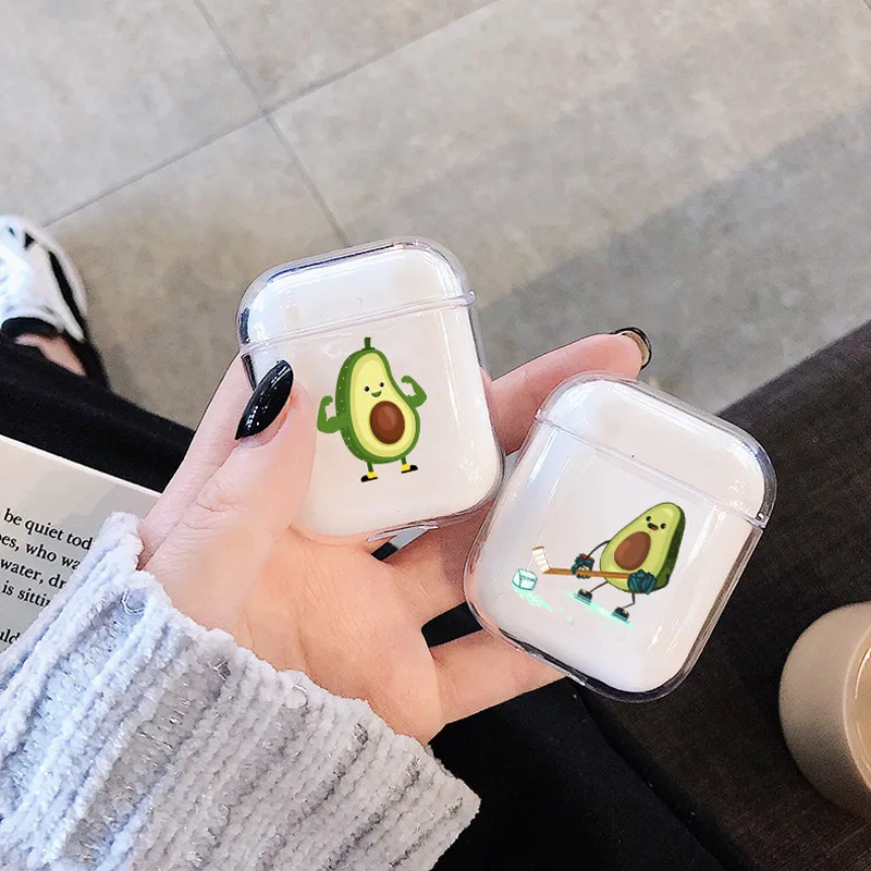 Милые Мультяшные наушники чехол для Apple airpods Роскошный авокадо прекрасный Air Pods