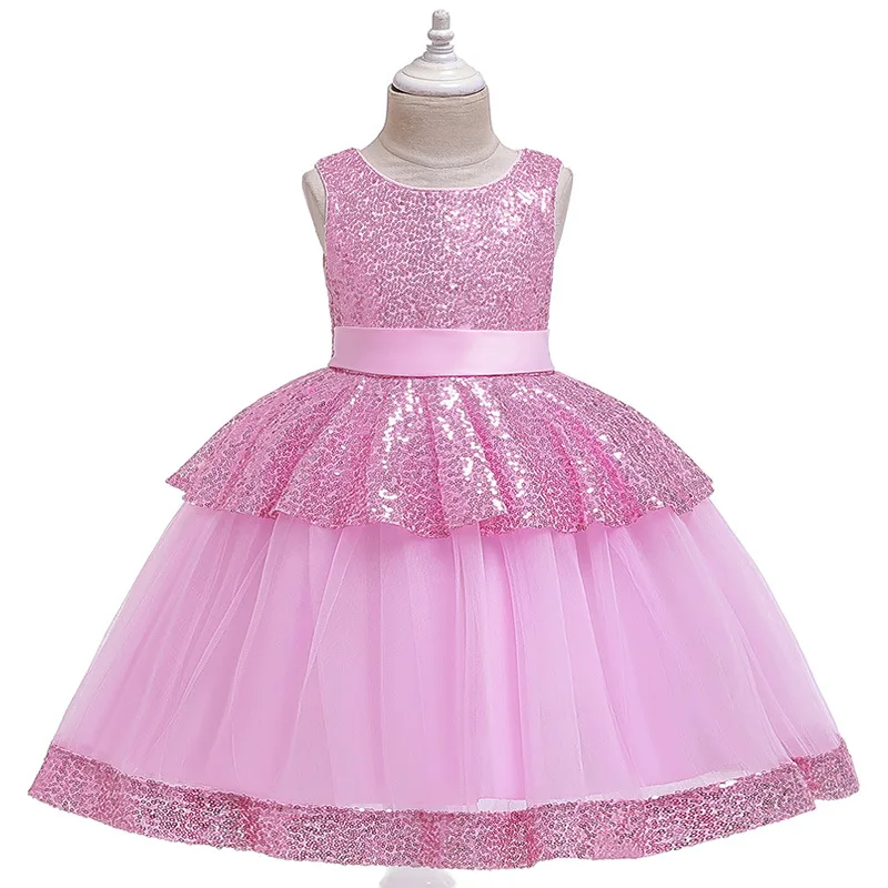 Платье для девочек; Детские платья для девочек; одежда для свадебного торжества; элегантное праздничное платье принцессы с блестками и цветами; Vestidos