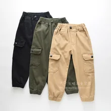 0614-11 детская одежда Осень стиль ультра-эластичные повседневные брюки Чино для мальчиков