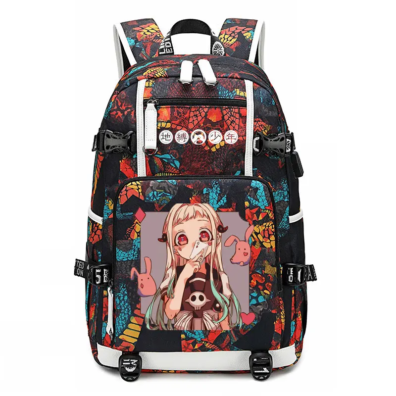 Рюкзак Jibaku Shounen Hanako kun новый мужской рюкзак для ноутбука дорожная сумка USB