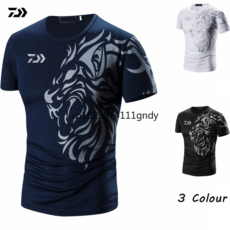 

2020 New DAIWA T Shirt Quick Drying Fishing Clothing Summer Short Sleeve Sunscreen Breathable Clothes Anti-UV Fishing Shirt