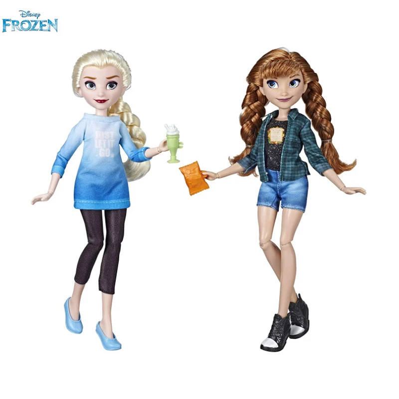 

Hot Disney Princess Modern Fashion Collection Anna Elsa Dolls For Girls Anna Elsa Toys For Children Original box High Quality