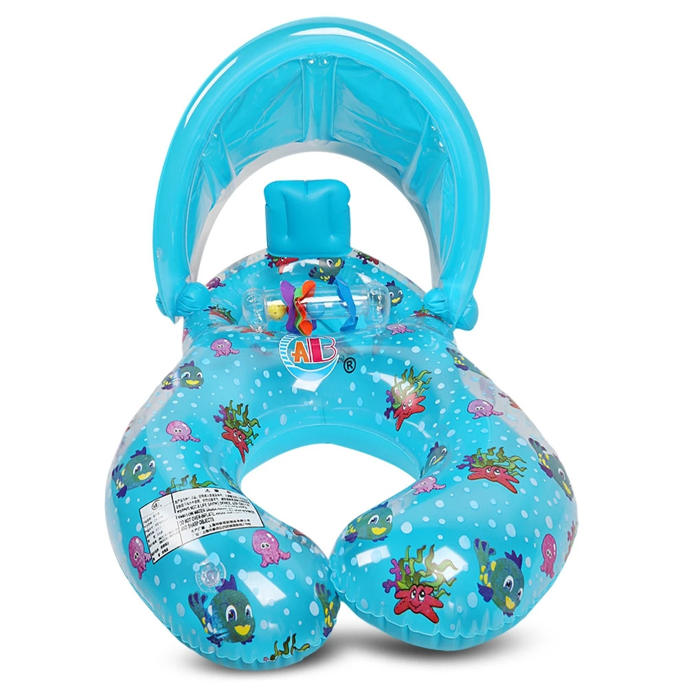 Inflatable Mother Baby Swim Float Ring Kids Seat Double Person Swimming Soft Ring Swimming Circle (1)