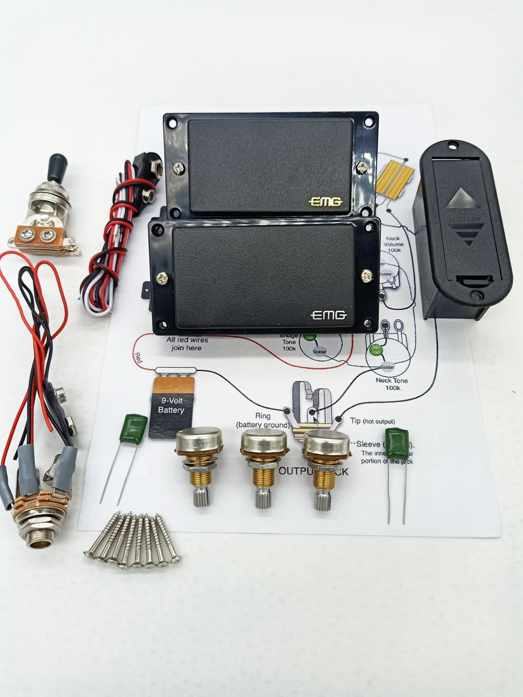 Новый электрогитара пикапы активный пикап Humbucker 9V источник питания батареи|guitar
