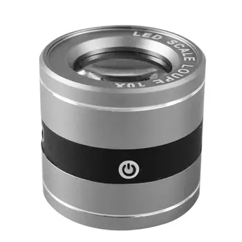 

10X Lens Cone Scale Measuring Magnifier with LED Light Magnifying Glass