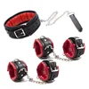 PU Leather Padded Wrist Cuffs & Ankle Cuffs & Neck Collar Set ,BDSM Leather Bondage ,Cosplay Accessories porno sex adult 1