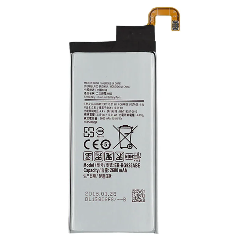 

1PCS Original Battery EB-BG925ABA For Samsung GALAXY S6 Edge G9250 SM-G925l G925F G925L G925K G925S G925A G925 S6Edge 2600mAh