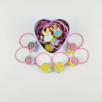 

20PCS New Fashion Frosted Elastic Rubber Hair Bands Girls Floral Ponytail Holders Headband Bunny Candy Elastic Hair Bands