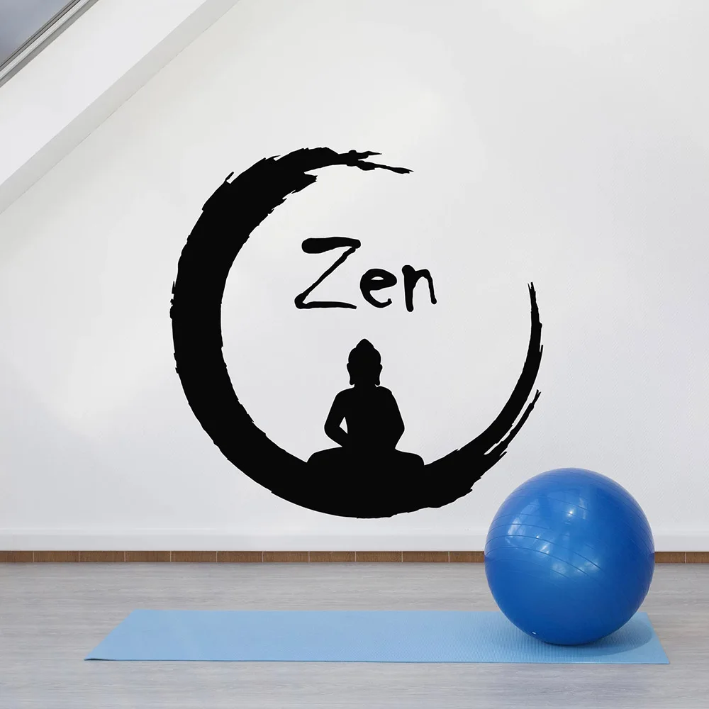 Zen Circle Wall Stickers For Gym Buddhism Meditation Buddha Yoga Vinyl Decal Decor Bedroom Nordic Home Interior Design W475 | Дом и сад