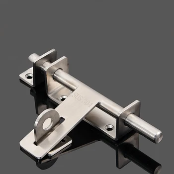 

Sliding Bolt Padlock Hole Rust-proof Heavy Duty Gate Latch Safety Lock Multifunction 304 Stainless Steel Hardware Solid Home
