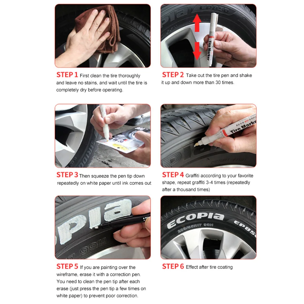 1 комплект Перманентный маркер для масляной краски автомобильные шины