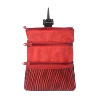 

Golf Multi-Pocket Tote Hand Bag And Valuables Zipped Pouch For Tees Balls Fine Workmanship Good Toughness