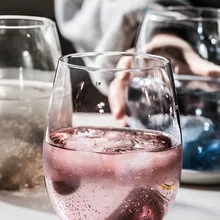 Простая Скандинавская креативная стеклянная чашка, круглая, высокая емкость, 570 мл, прозрачная чашка для воды, индивидуальная офисная посуда для сока, молока, напитков MM60BLB