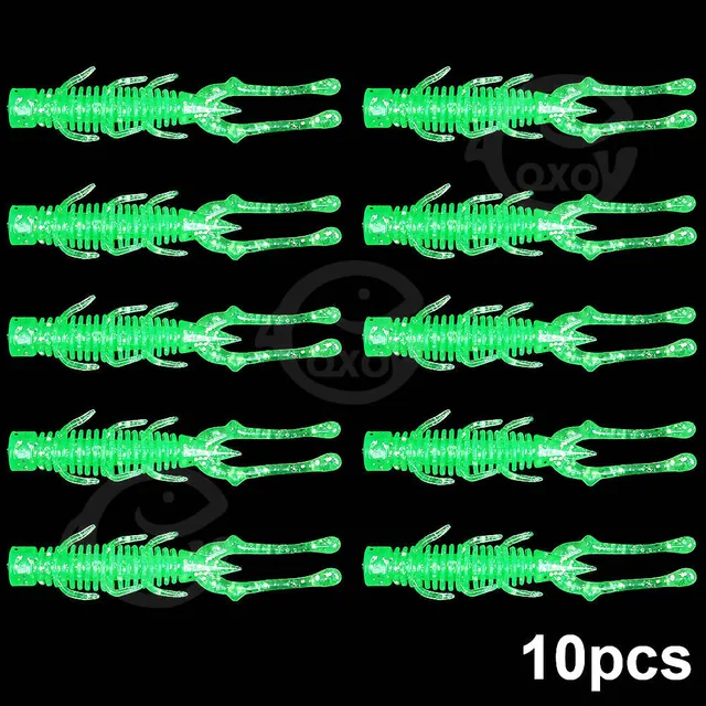 QXO 10pcs/lot Fishing Lure Soft Lure Silicone Bait TPE Sea Fishing Worm Spinnerbait Surface Lure Shrimp Lure  Accessories H 10pcs