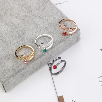 

Fashion Popular New Custom Personalize Name Birthday Stone Ring Ladies Birthday Gift