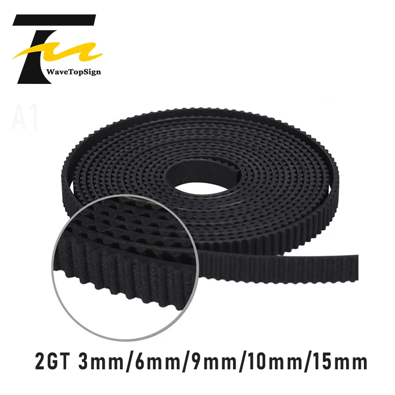 WaveTopSign 2GT Open Synchronous Timing belt width 3/6/9/10/15mm Rubber