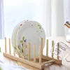 Bamboo Dish Plates Rack Drainboard Drying Drainer Storage Holder Stand Wooden Kitchen Cabinet Organizer for Plate/ Bowl/ Cup # ► Photo 2/6