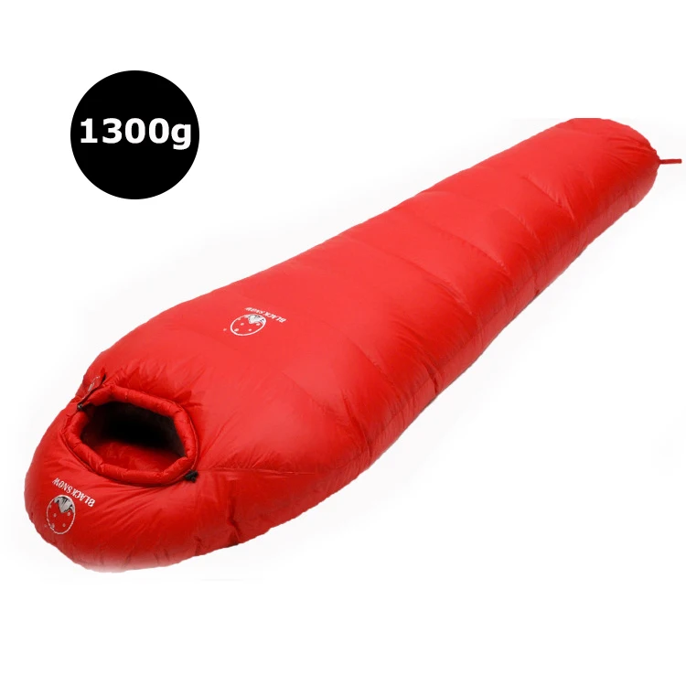 1300g Red Зимний Сверхлегкий термальный спальный мешок для взрослых из 95% белого гусиного пуха с компрессионным пакетом для альпинизма, кемпинга, пеших прогулок - Цвет: 1300g Red