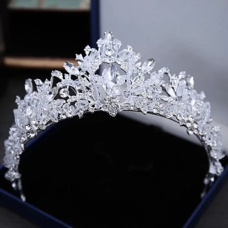 Baroque Luxury Crystal Beads Bridal Jewelry Sets Rhinestone Tiaras Crown Necklace Earrings Wedding African Beads Jewelry Set bridal jewelry sets crystal jewelry sets
