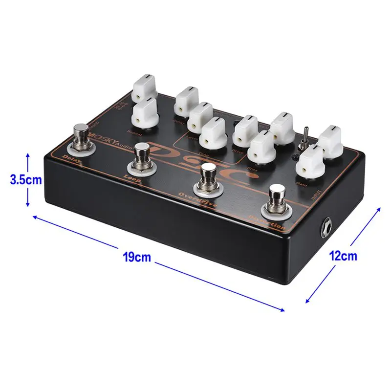 MOSKY DTC 4-в-1 эффекты электрогитары педаль искажения+ Overdrive+ петли+ задержки