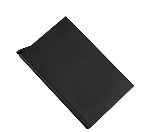 black Алюминиевая банковская посылка, кошелек для кредитных карт, rfid Щит, набор карт, коробка для документов, посылка, металлический кошелек - Цвет: black