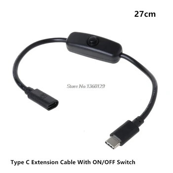 

Type C Male to Female USB-C Extension Cable With ON/OFF Switch for Raspberry Pi 4 Android Whosale&Dropship
