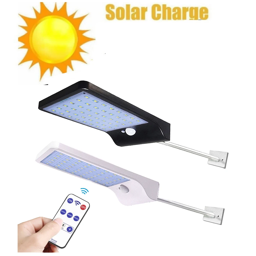

remote rotate solar street light 36/48 LED Solar Light Three Modes Black White Waterproof Outdoor Garden security lamp fo