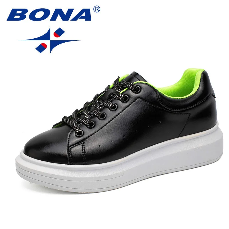 BLACK BONA/ стиль; женская обувь для скейтбординга; уличные кроссовки для бега; удобная спортивная обувь; Tenis Masculino Zapatos De Mujer - Цвет: BLACK
