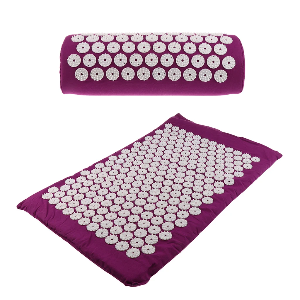 Trigger Point Spiky Reflexology Acupressure Pillow Mat Set Acupuncture Massage Cushion + Mat + Storage Travel Carry Bag