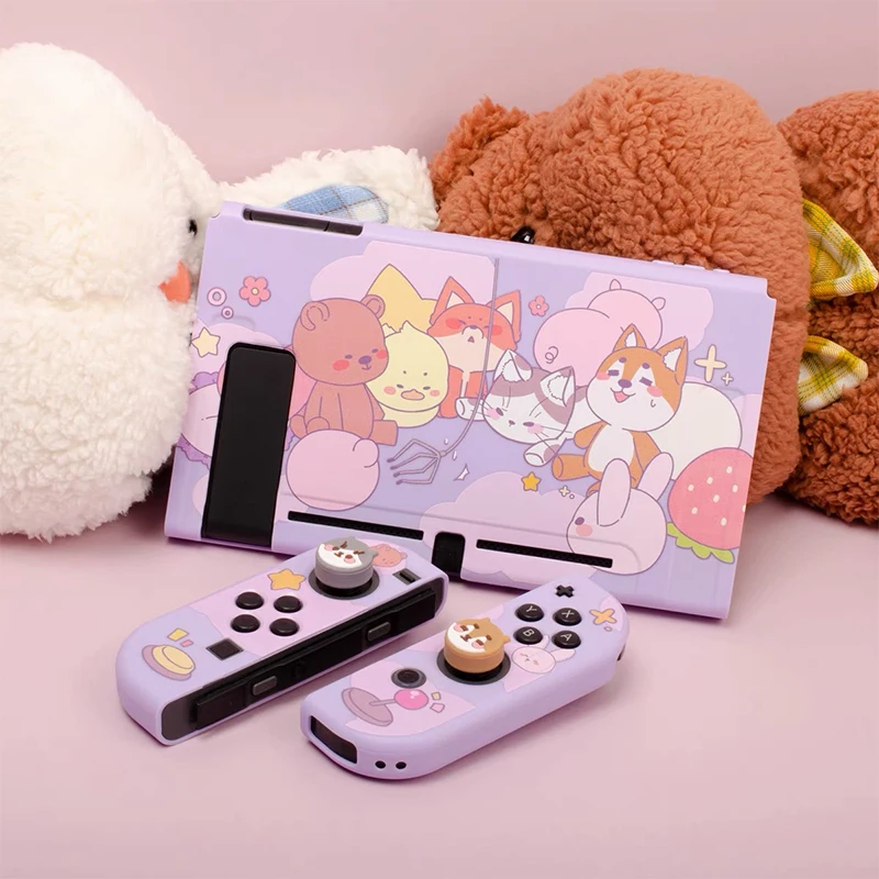 Protective Shell For Nintendo Switch Case Cute Kawaii Cat Dog Soft TPU Cover For Nintendo Switch Skin Console JoyCon Accessories