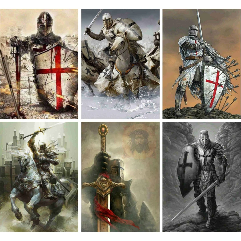5D DIY алмазная живопись Crusader изображение полный дрель Алмазная Вышивка крестом