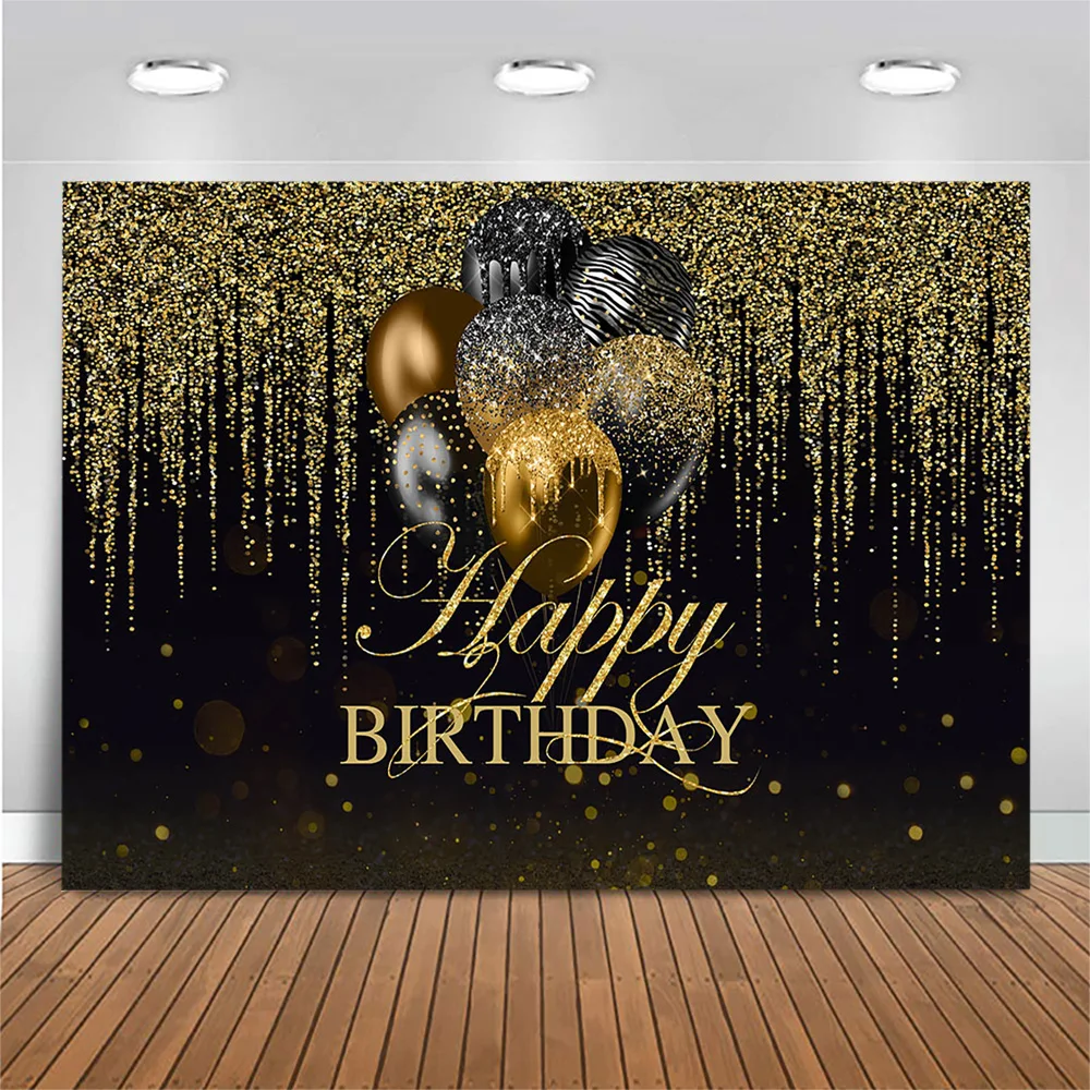 フランス買付 写真の背景ゴールド黒の風船誕生日パーティーのうちスタードットペンダントカスタマイズされたポスターハッピーバースデー写真の背景 Background 公式アプリ Www Oin S Co Jp
