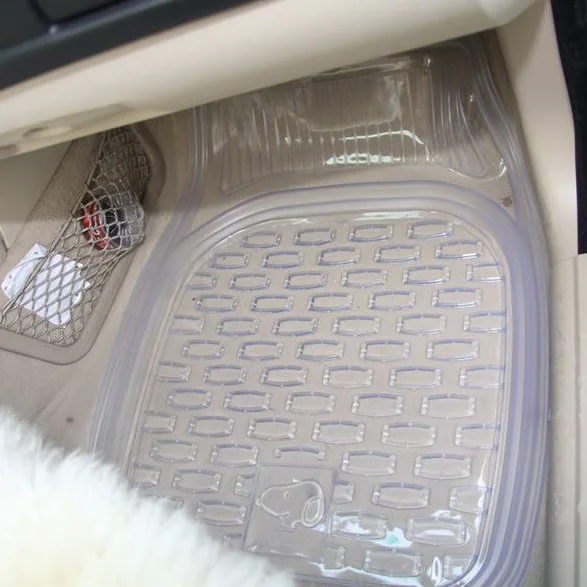 

Thick PVC Transparent Foot Mat for Cars Plastic Foot Pad Basin Anti-slip Car Floor Mat 5 PCs