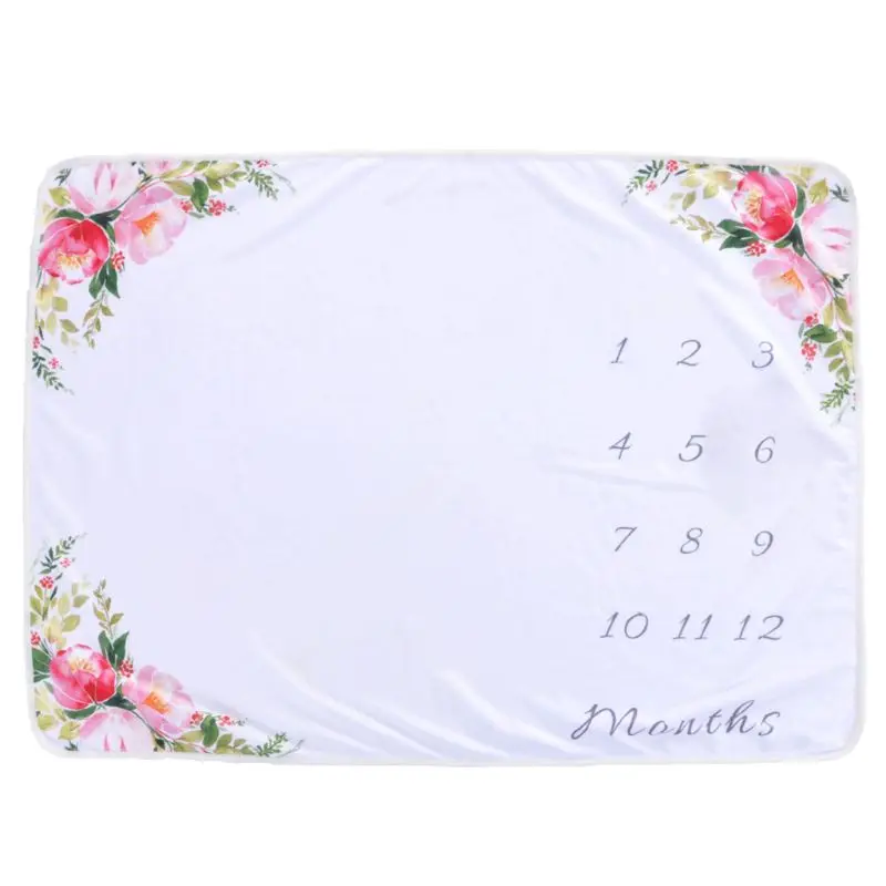 Запись месячного роста ребенка мягкое одеяло Цветочный новорожденный реквизит для фотосессии новорожденный фон K4UE