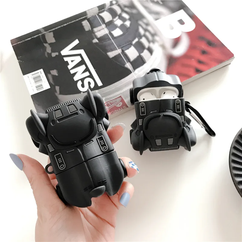 

Creative Cartoon Batmobile Keychain Silicone Case Bluetooth Wireless Earphone Case For Apple Airpods Protective Cover Keyring