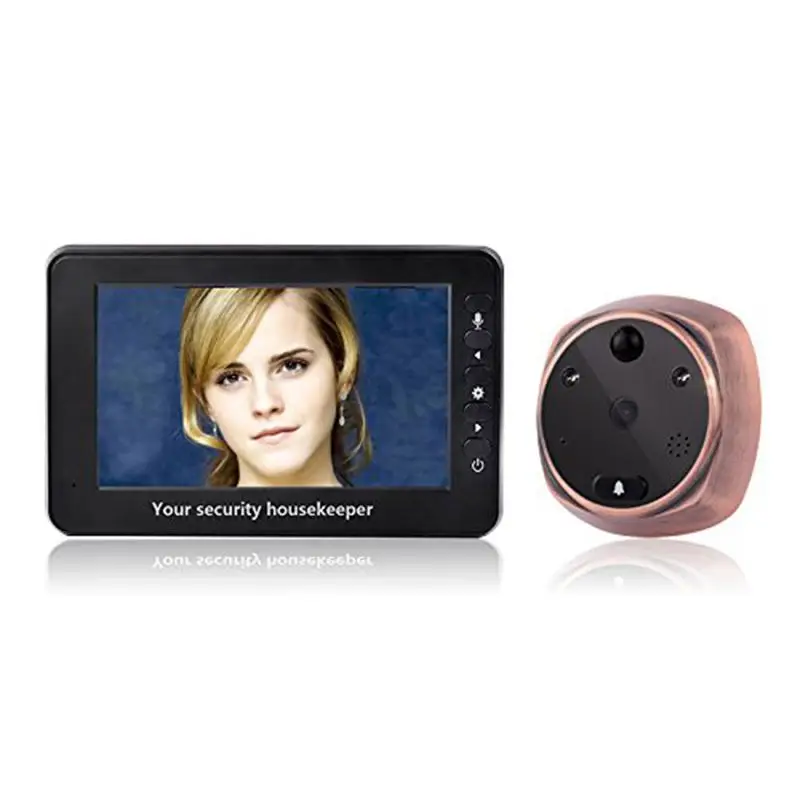 

4.3-inch motion detection e-cat's eye with doorbell, night vision, motion detection support for video recording, two-way interco