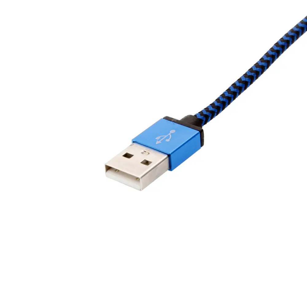3FT Плетеный Алюминиевый USB кабель передачи данных для аndroid синий OUJ99