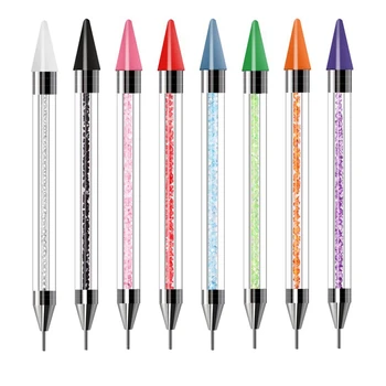 

2Pcs/Set Double Head Nail Pen Diamond Painting Tool Cute Point Drill Pen Diamond Embroidery Accessory Diamond Painting Cross Sti