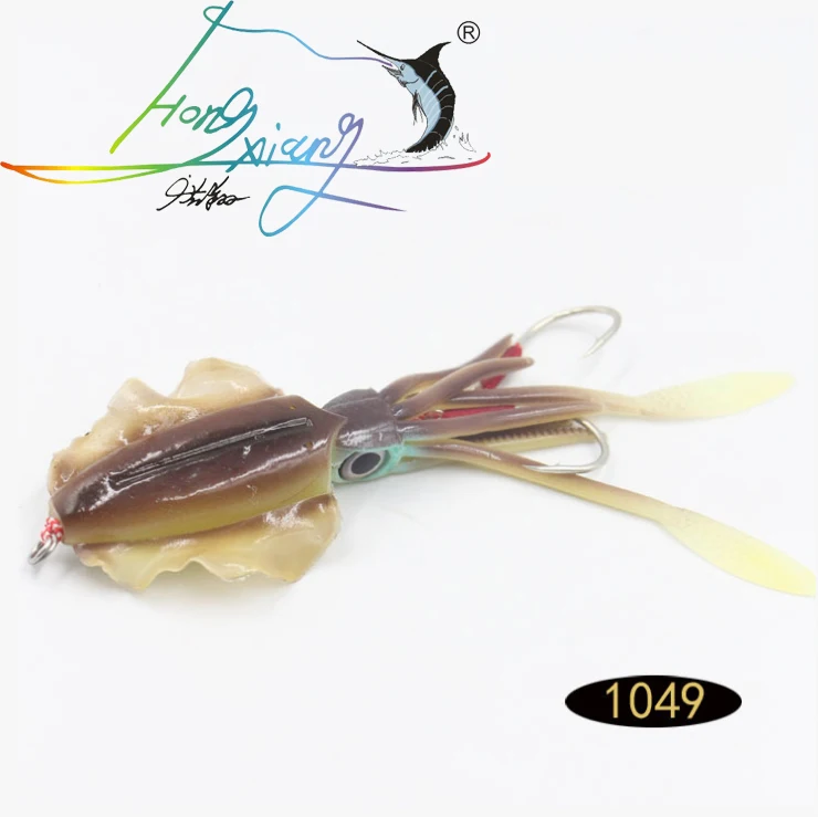 Мягкая рыболовная приманка 60 г 150 мм светящийся/УФ крючок для наживки рыболовные приманки осьминог Calamar для морской рыбалки воблер - Цвет: Красный