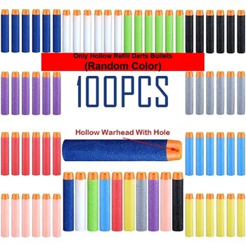 

100pcs/Set For shooting Game Toys 7.2cm EVA Bullets Hollow Solid Head Darts EVA for Solid darts Hollow Hole Head toys gifts