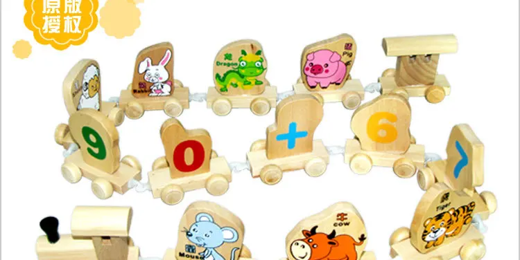 Деревянный поезд буквенная головоломка игры 26 Английский алфавит поезда A-Z комбинация учебный, обучающий пазл игрушки для детей