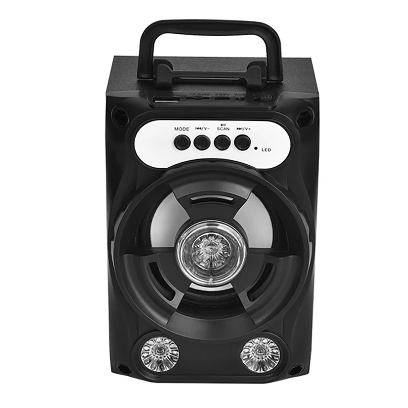 Мини Беспроводная bluetooth колонка с яркими светодиодными лампами портативная