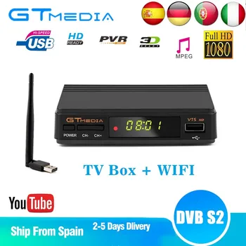 

Hot sale Satellite TV Receiver Gtmedia V7S HD Receptor Support Europe cline for CC-A-M Spain DVB-S2 Decoder Satellite Freesat V7