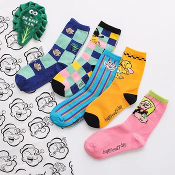 

Popeye The Sailor Sweet Woman Sock Ladies Standard Crew Socks for Women Colorful Sox Female Cotton Trendy Spring Fashion Sokken