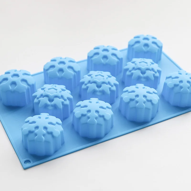 11 Cavities Christmas Soap Mold 3d Snowflakes Soap Molds for Soap Making Handmade Soap Silicone Mold Chocolate Cake Mold