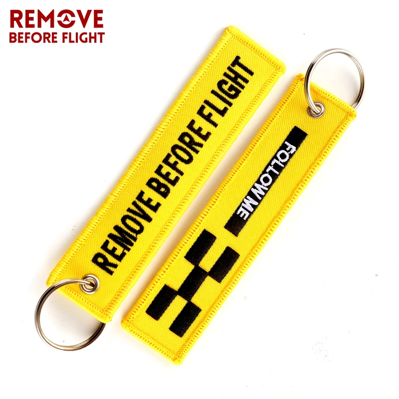 Remove Before Flight Key Chain FOLLOW ME OEM Keychain Jewelry Embroidery Safety Tag Aviation Gifts llavero Fashion Sleutelhanger 7